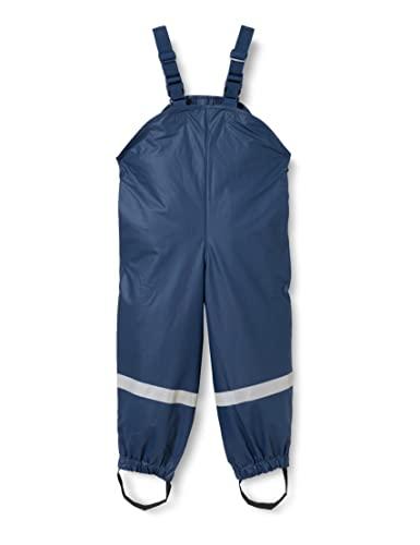 Playshoes Pantaloni fango, salopette antipioggia, sfoderati, Pantaloni antipioggia antivento e impermeabili Unisex - Bambini e ragazzi, marino, 98