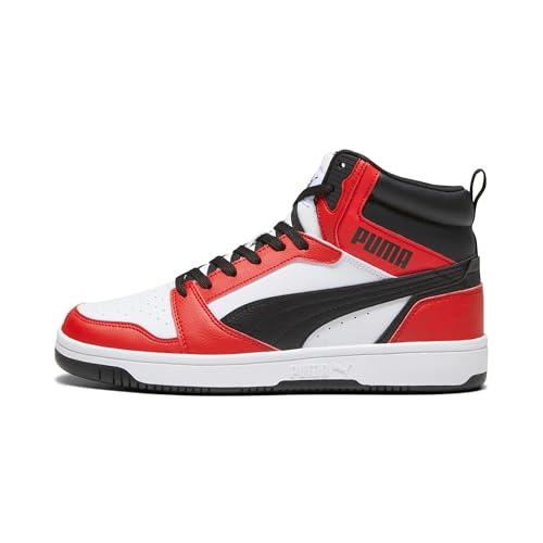 PUMA Rebound V6, Scarpe da ginnastica Unisex - Adulto, White Black For All Time Red, 42 EU