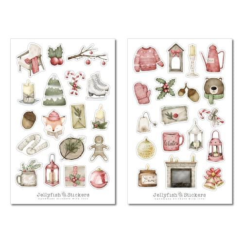 Set di Adesivi Invernali per Diario e Agenda