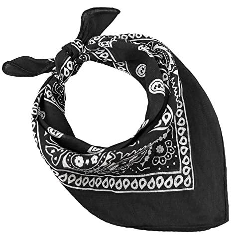 Bandana in Cotone Paisley Nera - Set Singolo