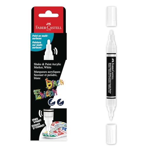 Faber-Castell Black Edition Shake & Paint - Pennarello Acrilico White Moon a Doppia Punta