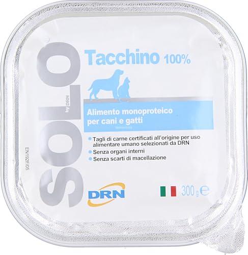 DRN Solo Tacchino - Alimento Monoproteico per Cani e Gatti (18 confezioni da 300g)