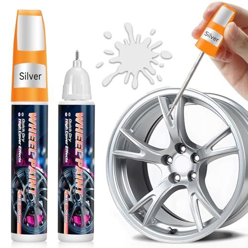 AstraVox Vernice per Ritocchi Cerchioni Argento Lucido 2 in 1