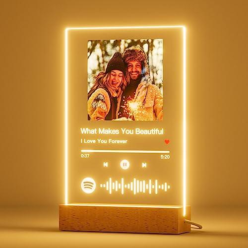 iDIY Targa Spotify Personalizzata con Foto e Luce LED - Regalo Originale per Occasioni Speciali