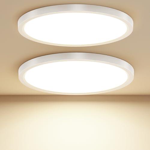 Taipow Plafoniera LED Soffitto 18W, 4000K, IP44, Rotonda, Ø22CM (2 pezzi)