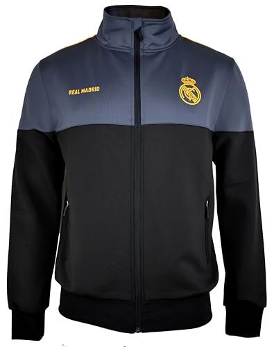 Real Madrid Plus Felpa, Nero, Unisex-Adulto