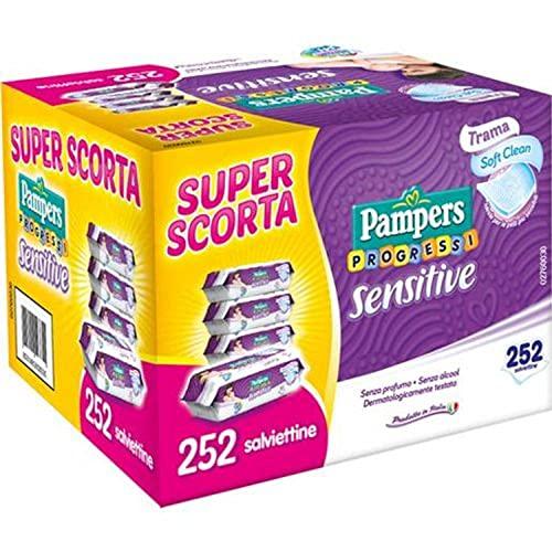 Salviette Pampers Progressi Sensitive Super Scorta - 252 Pezzi