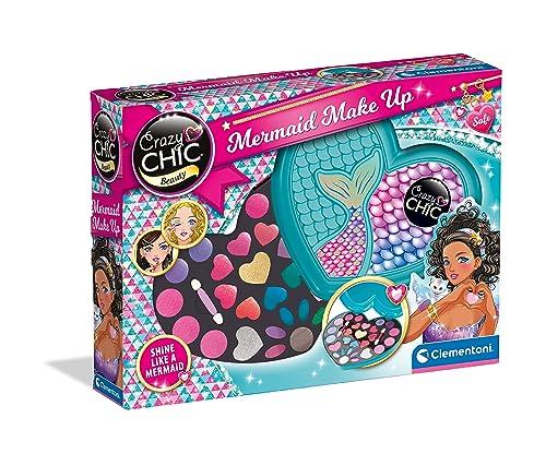 Clementoni - 18781 - Crazy Chic - Mermaid Make Up Trousse - Trucchi Bambina, Cofanetto con Trucchi Lavabili, Set Cosmetici Bambini 6 Anni, Make Up Bambina