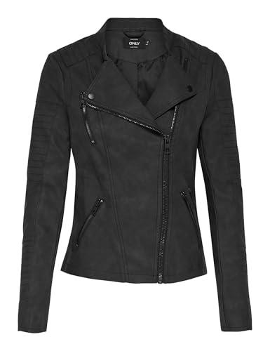 ONLY Leather Look Biker Jacket ONLAVA Leather Look Biker Jacket Black 38 Black 1 38