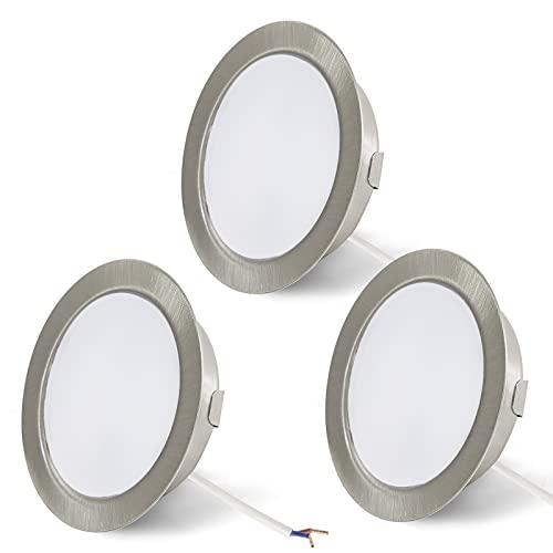 URing Set di 3 Faretti LED da Incasso per Mobili