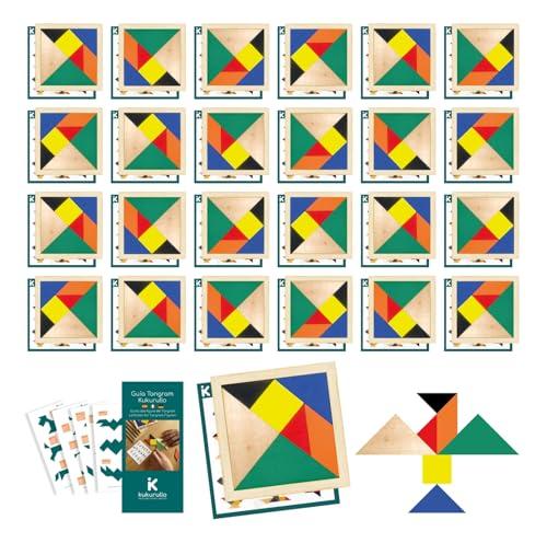 Set di 25 Tangram in Legno - Gadget Perfetti per Feste di Compleanno Bambini