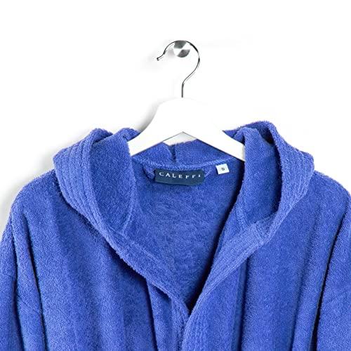 Caleffi 75742 Accappatoio con Cappuccio, Blu, S