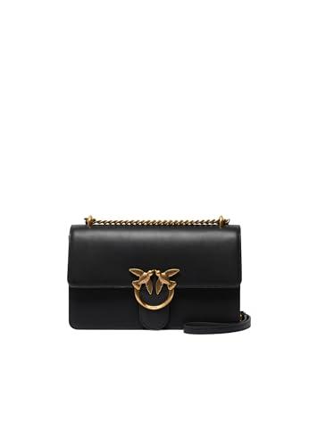 Pinko Love One Classic DC Vitello SE Borsa Donna - Nero Antique Gold