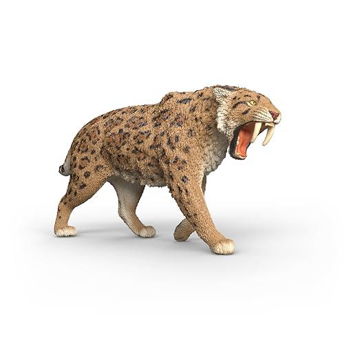 schleich DINOSAURS | Smilodonte 15054 | figura animale dettagliata | regalo per ragazze e ragazzi | giocattolo robusto per giocare e collezionare | figura dai 5 anni | 14 x 7 x 3 cm