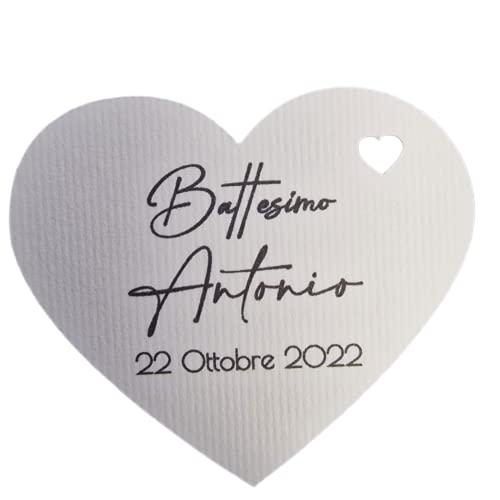 ArtigianeriA - Set di 20 (o più) ETICHETTE personalizzate in CARTONCINO RIGATO per rendere il tuo evento speciale.