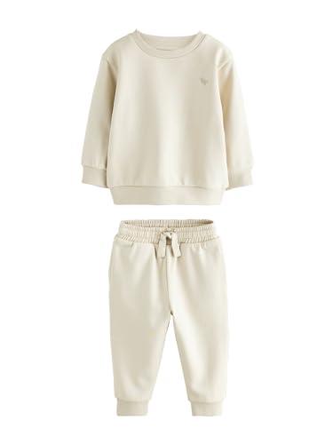 NEXT Completo Felpa e Pantaloni da Jogging Logo Ecru Off White - Bambino 4-5 Anni