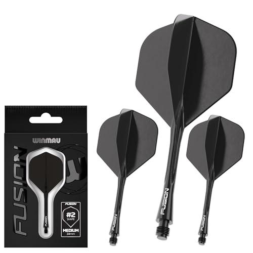 Winmau Fusion: Sistema Integrato di Aletta e Asta per Freccette - Nero