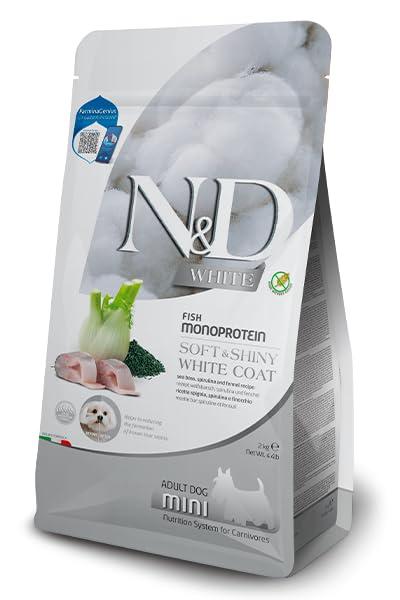 Farmina N&D White Spigola, Spirulina & Finocchio - Cibo Secco per Cani Adulti Mini
