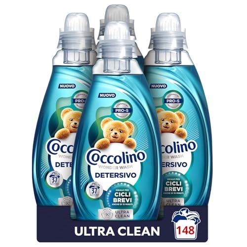 Coccolino Wonder Wash Ultra Clean - Detersivo Lavatrice Liquido, 37 Lavaggi x4