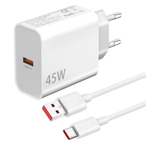 45W per Caricatore Xiaomi,Caricatore e Cavo per Xiaomi 14 15 13 Lite/14T 14C/13 Pro/13T 12T/12/11T 10T,Redmi Note 14 13 12 Pro/11/10 11S 10S,Poco X7 X6 X5 F7 F5 M7 M6 M5S,C75 C65 Turbo Caricabatterie