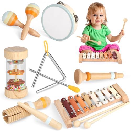 Set di Strumenti Musicali per Bambini 7 in 1 in Legno Montessori