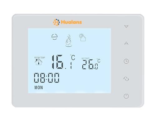 Termostato a Batteria per Caldaia a Gas, Programmabile 2 Fili da Parete