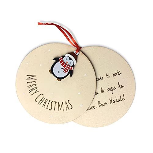 Pallina di Natale Personalizzabile in Legno con Personaggi Natalizi
