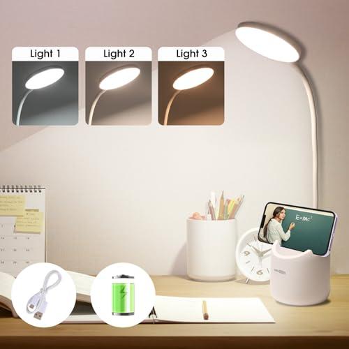 MAX EXCELL Lampada da Scrivania LED con Portapenne e Supporto Cellulare
