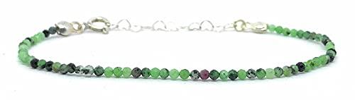 Bracciale Zoisite 2mm e Argento Sterling Regolabile