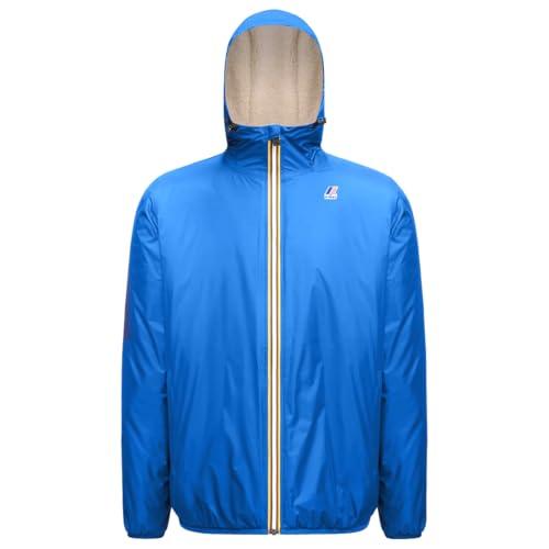 k-way JACKET UNISEX VRAI CLAUDE BLUE ROYAL MARNE CON FODERA IN TESSUTO SHERPA Tg L