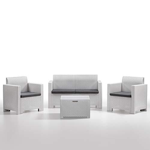 Set da Salotto da Giardino Nebraska BICA 4 Posti Bianco