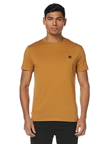 Timberland Maglietta Uomo Girocollo con Logo - Slim Fit in Cotone Biologico Giallo