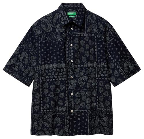 Camicia Uomo United Colors of Benetton in Mussola Stampata Fantasia