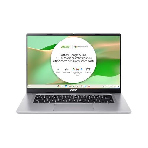 Acer Chromebook 315 + Mouse Wireless, Ram 8 GB DDR5, eMMC 128 GB, Display 15.6
