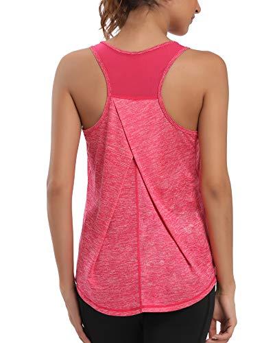 Dawnrole Canotta Palestra Donna Fitness Top Sportivo in Rete Senza Maniche