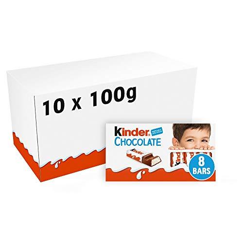 Ferrero Kinder Cioccolato - Maxi scorta da 1 kg (10 confezioni da 8 barrette)