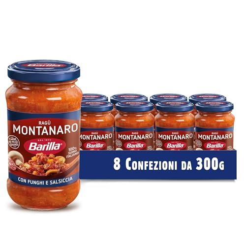 Barilla Ragù Montanaro, Salsa Pronta con Salsiccia e Funghi - 8x300g