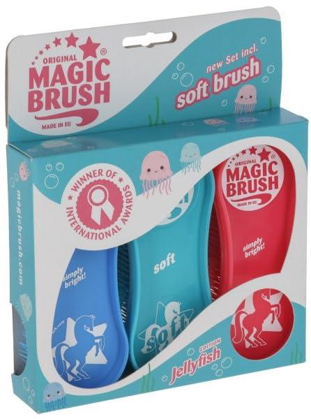 Kerbl Magic Brush - Set di 3 spazzole originali per la cura dei cavalli