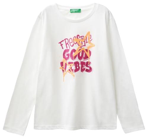 T-Shirt Manica Lunga Donna United Colors of Benetton Stampa Glitter Multicolor
