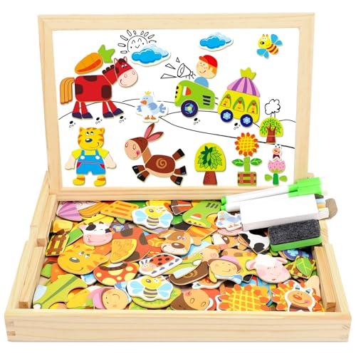 COOLJOY Giochi Montessori 2 Anni, Puzzle Magnetico Giochi Bambini 2 3 4 Anni