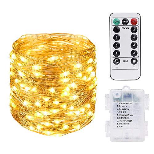 Vicloon Stringa Luci LED 10M 100 LED con Telecomando
