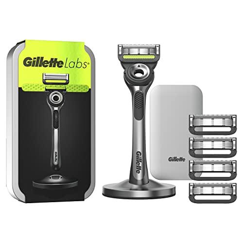 GilletteLabs Rasoio da Uomo con Barra Esfoliante e 5 Lamette di Ricambio