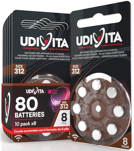 Batterie per Apparecchi Acustici Udivita 312 PR41 (Marroni) - 80 Pile