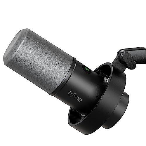 FIFINE Microfono Dinamico XLR/USB per Podcasting e Gaming