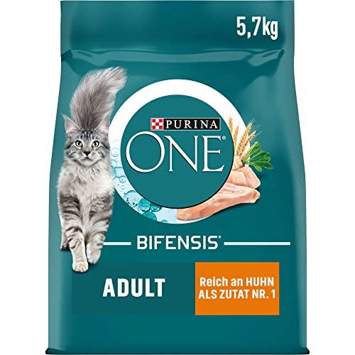 PURINA ONE BIFENSIS cibo per gatti per adulti, secco, ricco di pollo, confezione da 1 (1 x 5,7 kg)