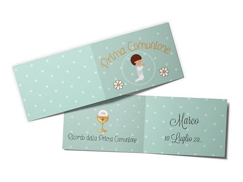 Bigliettini Bomboniera Confetti Personalizzabili con Nome e Data per tutte le Occasioni (13-Prima-Comunione)