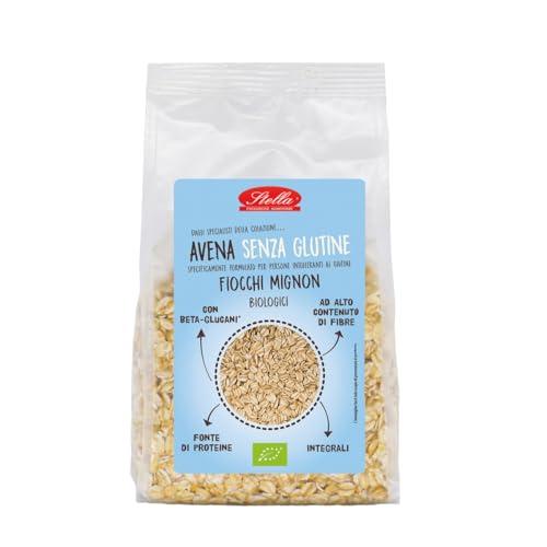 Fiocchi di Avena Piccoli Senza Glutine 2,4KG (6 confezioni da 400g) Integrali e Bio - Stella | Ricchi di Beta Glucani | Ideali per il Porrigde ed una Colazione Salutare e Ricette a base di Avena