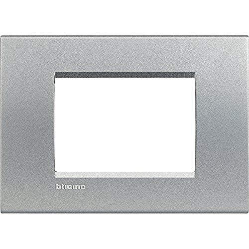 BTicino Livinglight Placca 3 Moduli, Rettangolare, Grigio (Tech)
