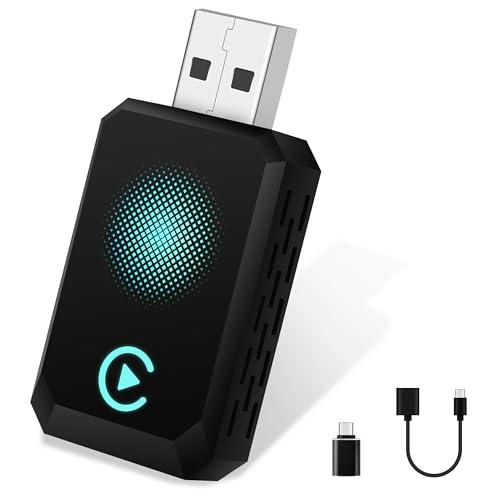 CarPlay Wireless Adapter 2025 Upgrade CarPlay Dongle Converte Cablato a Wireless per iPhone, USB C/A Plug and Play Adattatore Compatibile con iPhone iOS 10+ e Auto con CarPlay