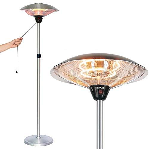 Bakaji Stufa al Quarzo da Esterno 2000W con Altezza Regolabile